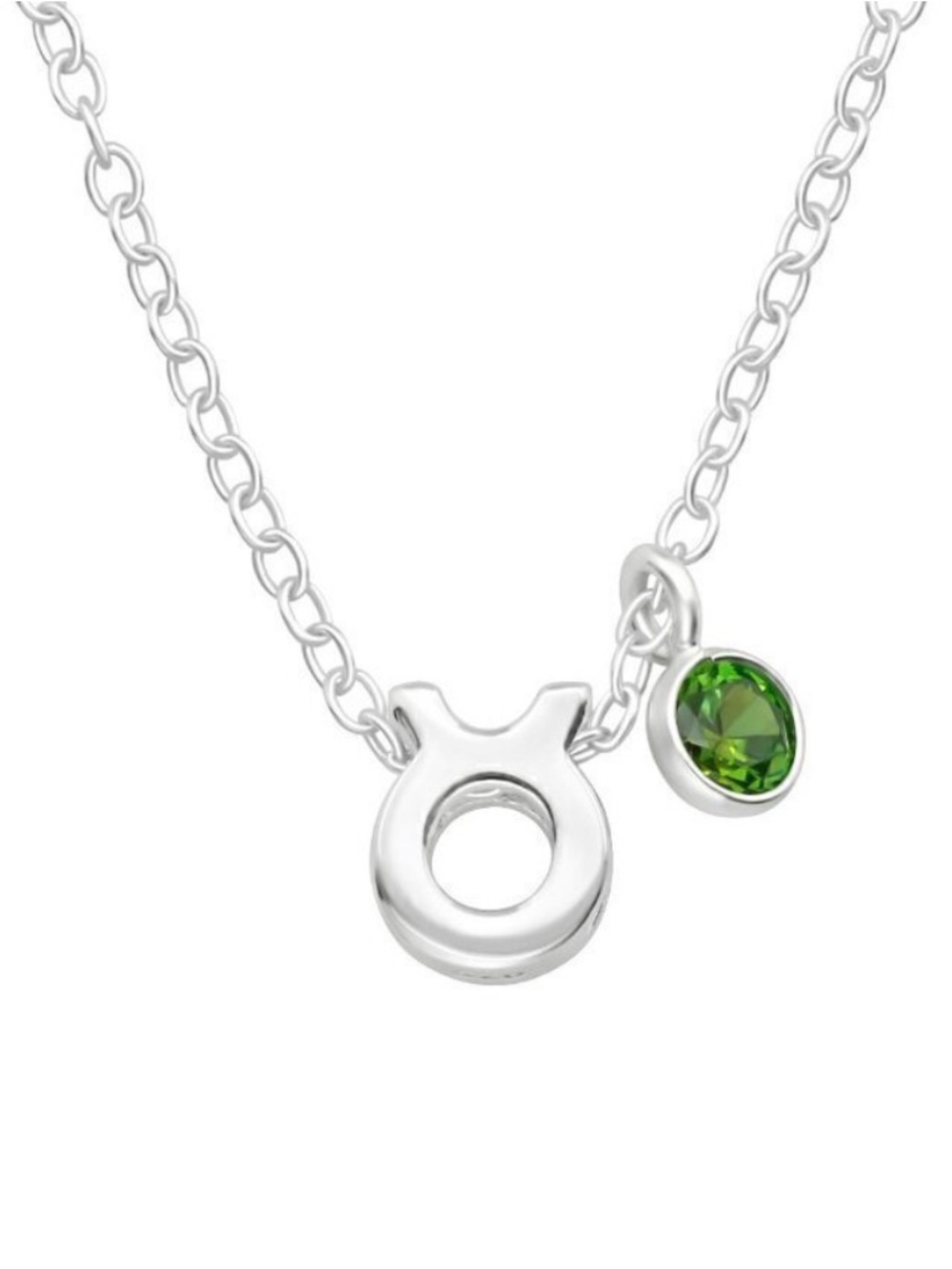 Sterling Silver Emarald Taurus Necklace